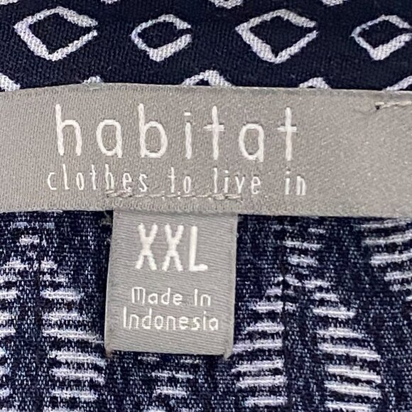 Habitat Clothes To Live In Navy & White Button Down Tunic Shirt Geometric XXL - Picture 5 of 10